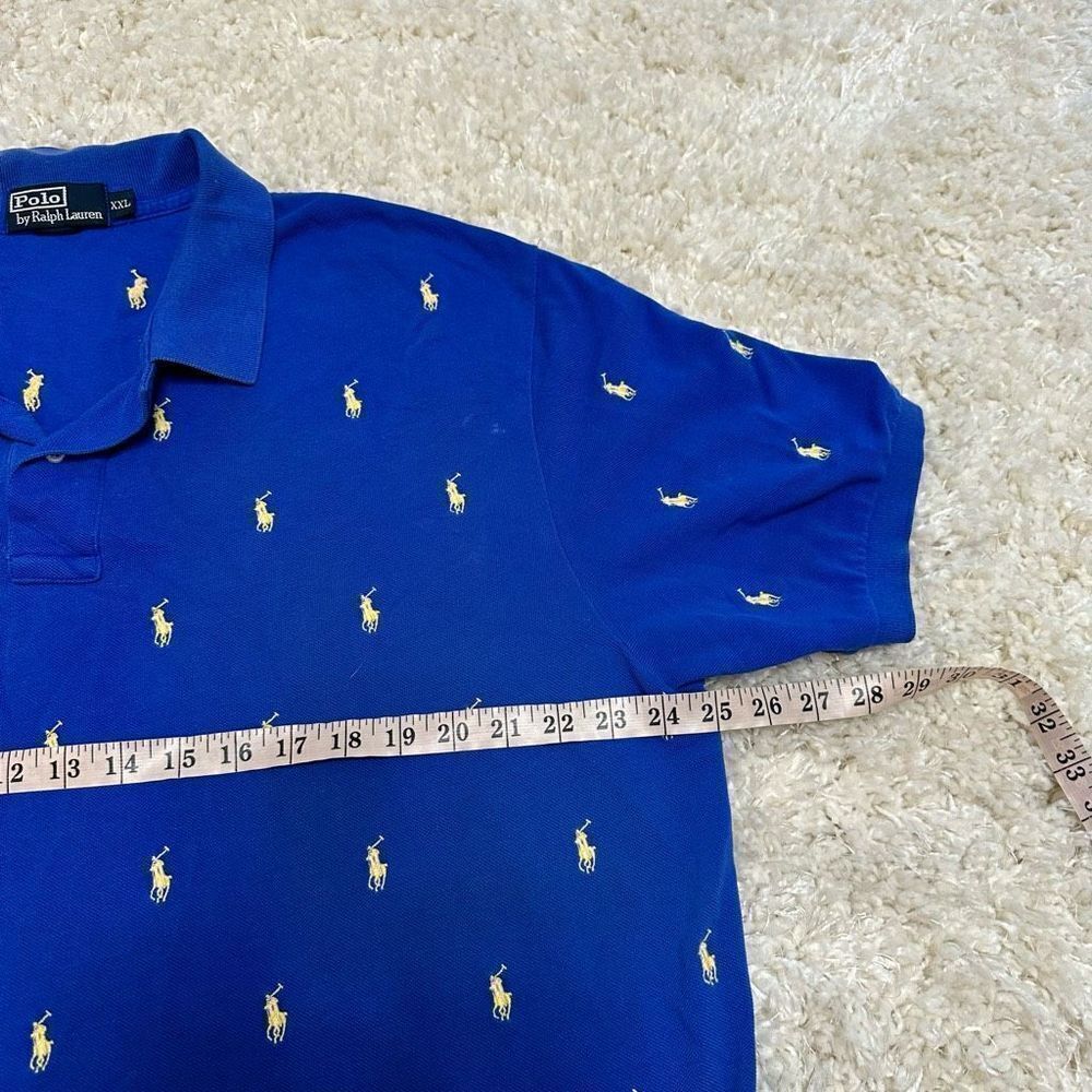 Polo men’s Sz XXL all over print shirt blue (i35) - Picture 4 of 5